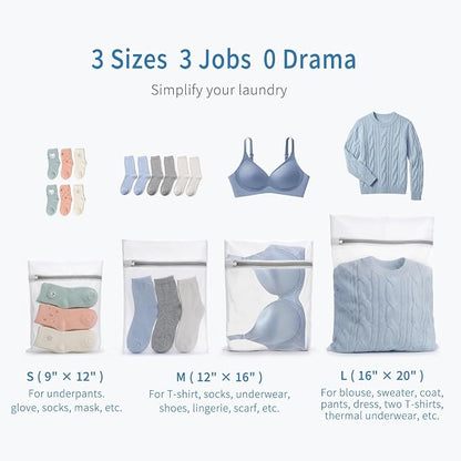 Muchfun 3Pcs Durable Fine Mesh Laundry Bags - Image 2