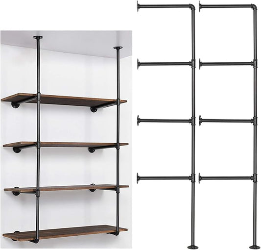 LIANTRAL Industrial Wall Mount Iron Pipe Shelf, DIY Open Bookshelf, Retro by LIANTRAL