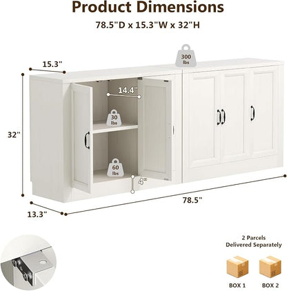 78.5" W Modern Buffet Cabinet - Image 2