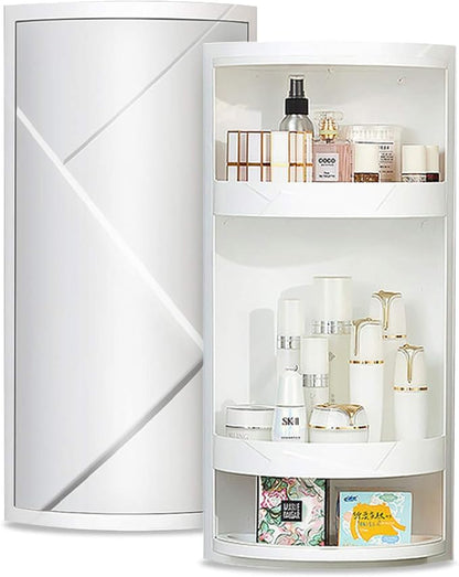 Bathroom Storage Corner Vanity Cabinet 24"x8.75"x8.75" Space Saver Rotating by PrimoSupply