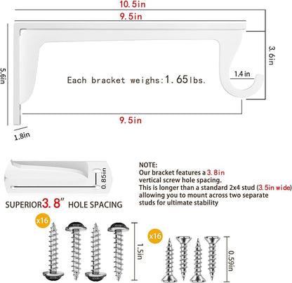 10inch Closet Rod Support Bracket Heavy Duty 400lb | Easy Installation Closet - Image 2