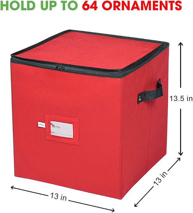 Christmas Ornament Storage Box, 4 Individual Trays Xmas Storage Container - Image 6