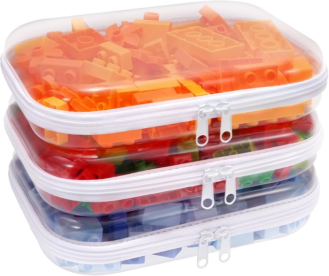 Clear Hard Plastic Zipper Case, Transparent Double Zippers Hard Pouch by Unknown