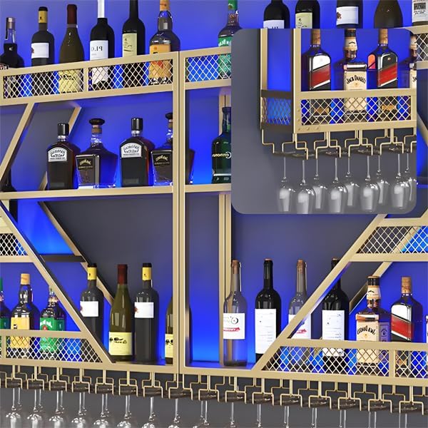 63in Metal Wine Rack Wall Mounted, Modern Wine Storage Rack Wall Mounted - Image 6