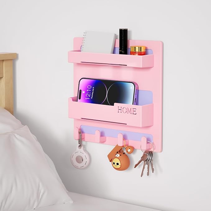 Floating Shelves for Bedside Shelf Accessories Organizer, Wall Mount Self Stick - Image 2