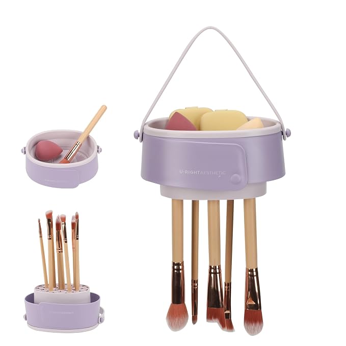 Makeup Brush Cleaner Mat, 3 in 1 Upgraded Foldable Silicone Makeup Brush by GOLIKEE