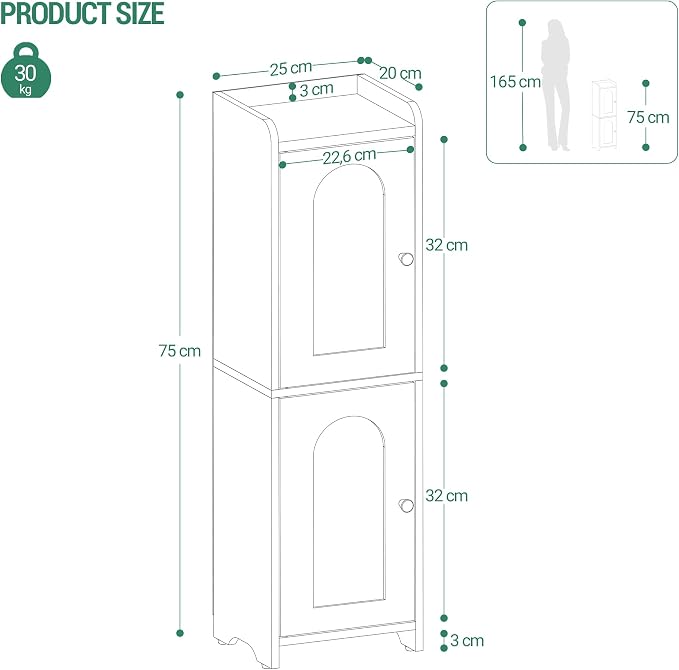 Hzuaneri Bathroom Storage Cabinet, Small Corner Floor Cabinet - Image 2