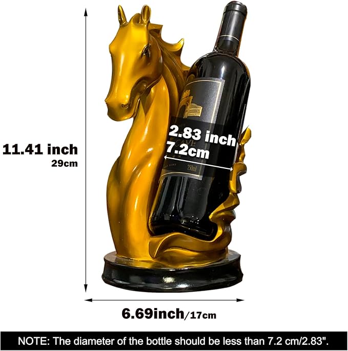 Wine Bottle Holder Wine Racks Tabletop Horse Statue as Home Kitchen Wine Cellar - Image 8