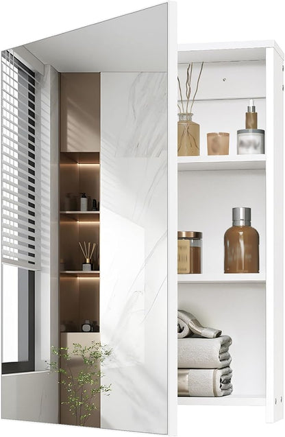 Bathroom Medicine Mirror Cabinet, 17.7'' x 23.6'', Wall-Mounted Bathroom Vanity - Image 9