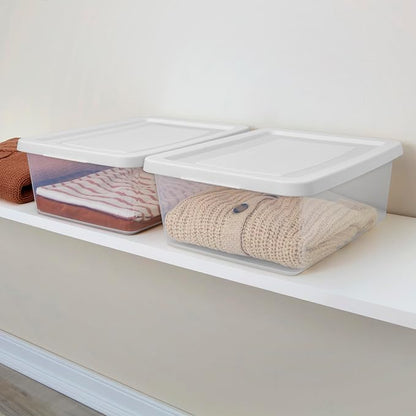 Sterilite 12-Pack Clear Storage Box, Stackable Container Bins - Image 5