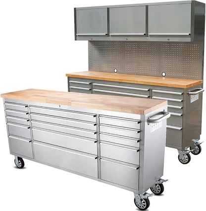 2 Pack - 72" Stainless Steel Rolling Tool Chest by UYRIE
