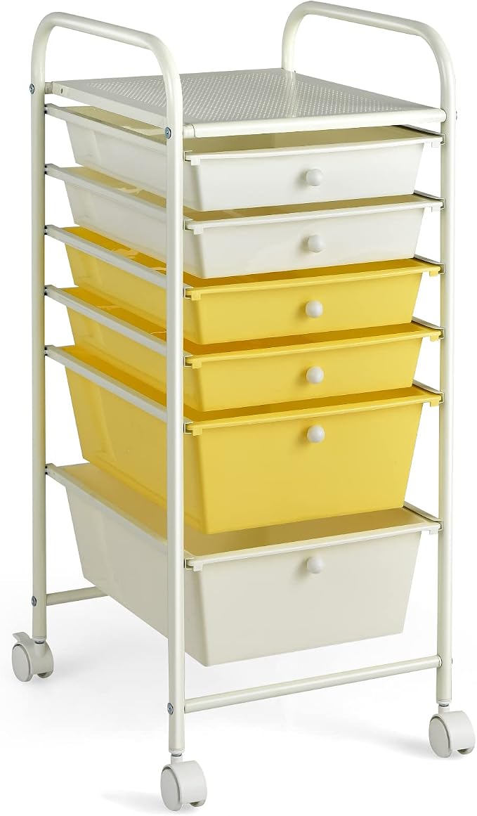 Giantex 6 Storage Drawer Cart Rolling Organizer Cart - Image 9