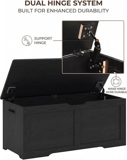Timberer 39.4" Wooden Storage Chest, Extra Large Storage Trunk | Storage Bench - Image 4