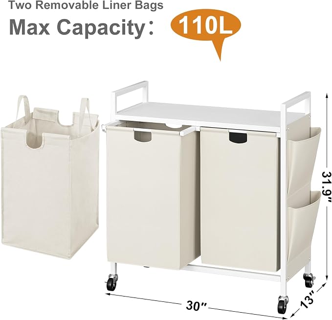 WOWLIVE Double Laundry Hamper - Image 3
