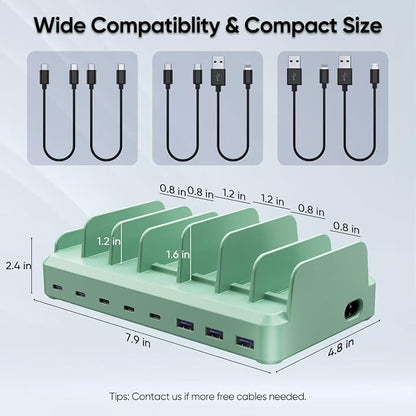 300W Charging Station for Multiple Devices, 8 Port Multi USB C Fast Charger - Image 5