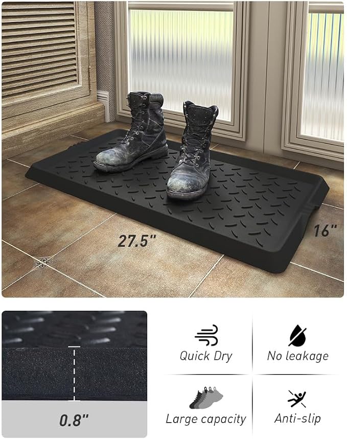 SUPENUIN 2PC Boot-Tray Heavy Duty Rubber Mat - Image 2