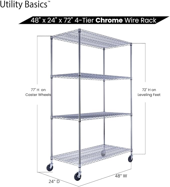 NSF Commercial 4-Tier Wire Shelving - Image 7
