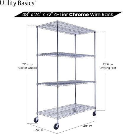 NSF Commercial 4-Tier Wire Shelving - Image 7