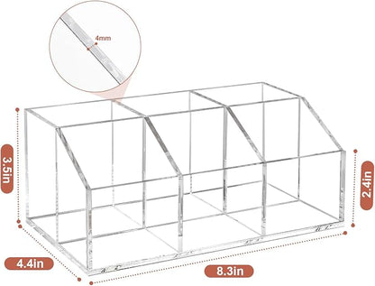 Clear Makeup Brush Holder Organizer Acrylic 6-Slots Cosmetic Brushes Storage - Image 2