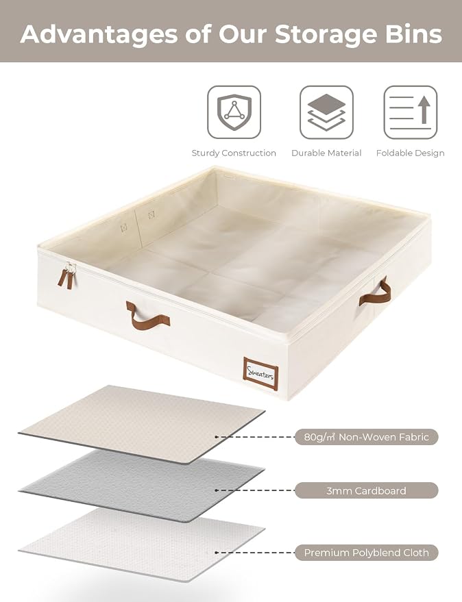 StorageWorks Underbed Storage Box, Under Bed Clothes Organizer - Image 5