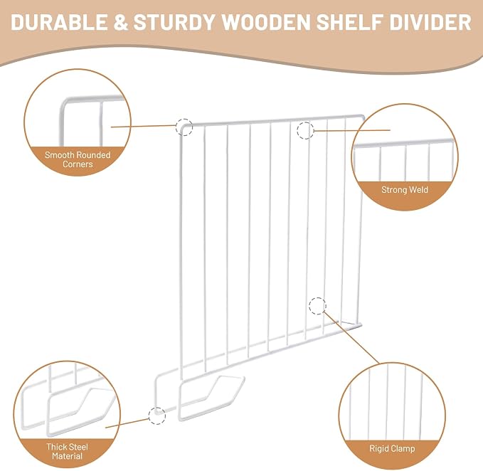 8-Pack 9“ Tall Metal Shelf Dividers - Image 3