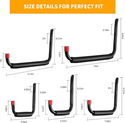 6 Pack Garage Hooks Heavy Duty, Utility Steel Hooks - Image 2