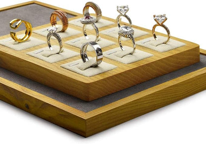 Jewelry Tray Solid Wood Display Stand Ring Storage Jewelry Ring Display Props - Image 4