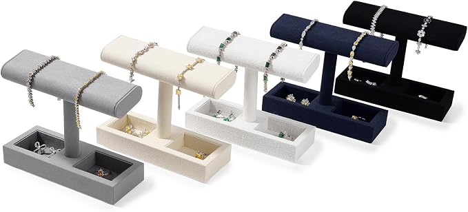 Oirlv Microfiber T-Bar Watch Display Stand Jewelry Display Props Jewelry - Image 4