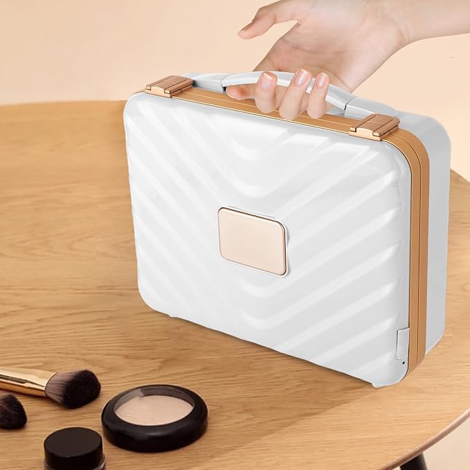 Portable Makeup Box, 11.42 * 3.54 * 8.66 In Travel Makeup Train Cases Cosmetic - Image 5