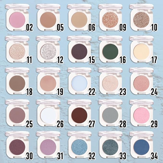 Light Blue White Single Eyeshadow Makeup, Neutral Powde Eye Shadow - Image 3