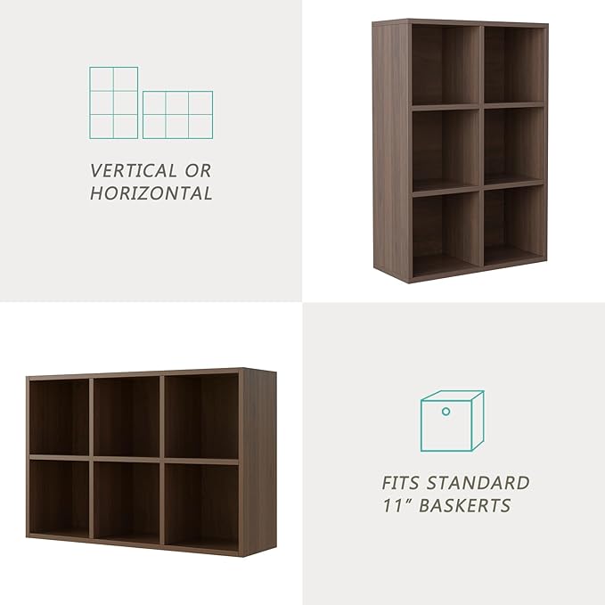6-Cube Storage Shelf Bookcase - Image 4