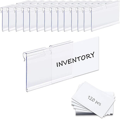 120PCS Basket Bin Labels Clip On, ChanQnTon Clear Plastic Label Holders by ChanQnTon