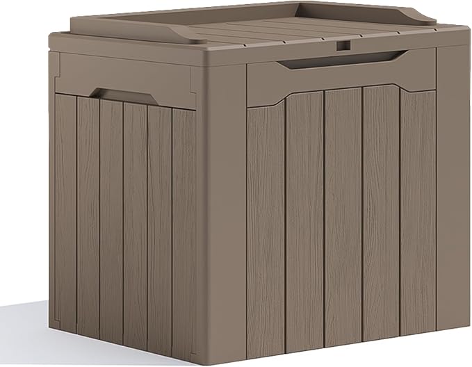 Patiolife 30 Gallon Resin Deck Box, Small Outdoor Storage by Patiowell