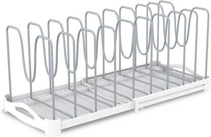 EVERIE Adjustable Bakeware Organizer Pot Lid Holder Rack - Image 7