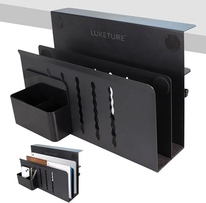LUKETURE Desk Side Storage, 2 Tie Laptop Holder No Drill Clamp On Organizer | by LUKETURE