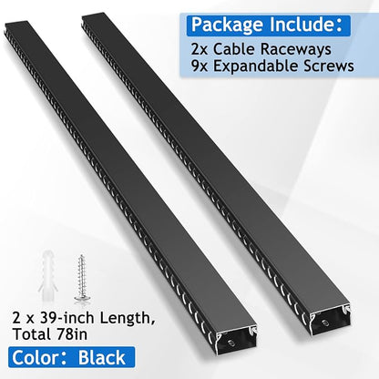 ZhiYo Cable Raceway 78in, Server Rack Cable Management Under Desk Cord Organizer - Image 5
