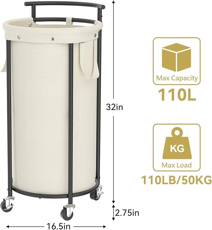 Chrislley 110L Laundry Hamper - Image 6