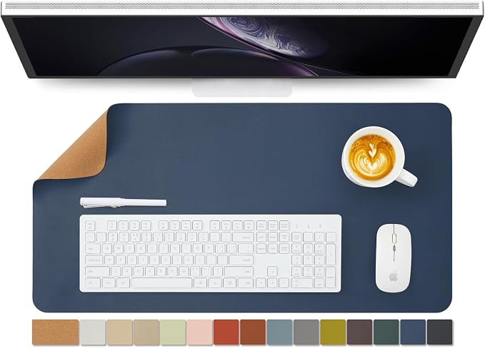 Cork Desk Mat - Dual-Sided Desk Pad by HOMIEAZICOZI
