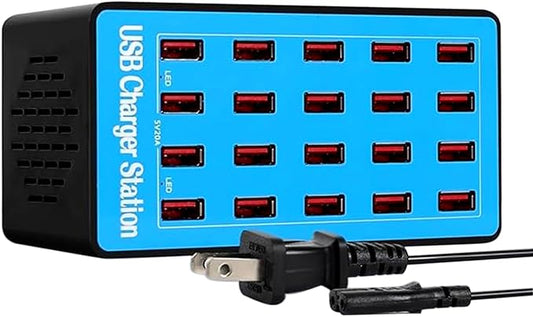 100W 20-Port Multi-Device USB Charging Station by mvthenxi