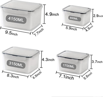 4 Pack Large Fridge Food Storage Container Set - Image 2