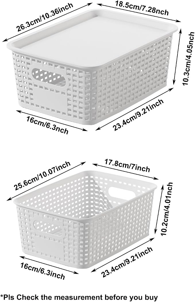 White Plastic Storage Baskets - Image 6