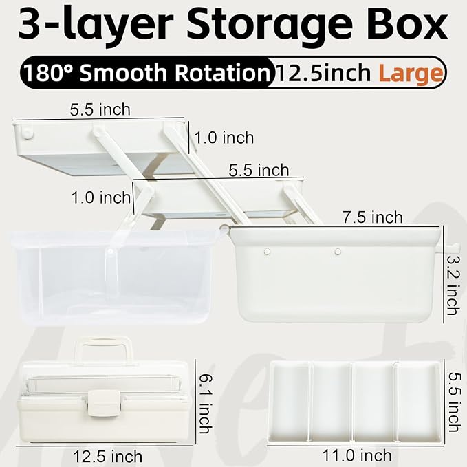 TERGOO 12.5in 3-Layer Multipurpose Craft Organizers and Storage - Image 2