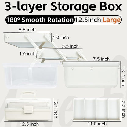 TERGOO 12.5in 3-Layer Multipurpose Craft Organizers and Storage - Image 2