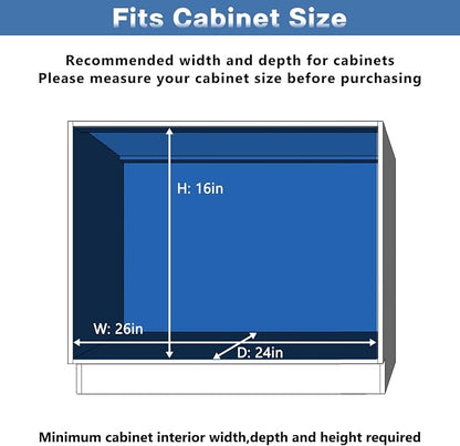 LOVMOR 2 Tier Individual Pull Out Cabinet Organizer 25½" W x 21½" D, Slide Out - Image 4