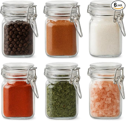 6 Pack Spice Jars, 8 oz Glass Containers by Snaiio