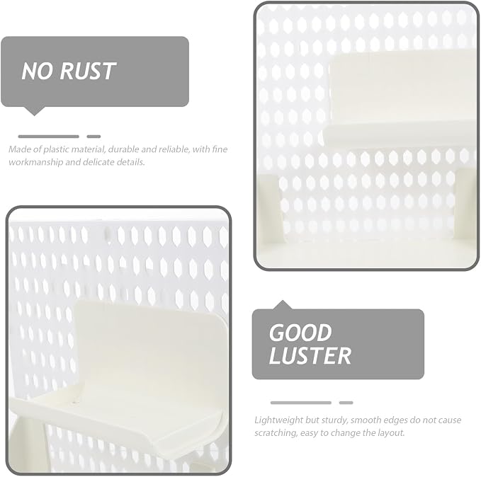 Punch Pegboard Shelf Display Wall Organizer Kit Plastic Lightweight Wall - Image 9