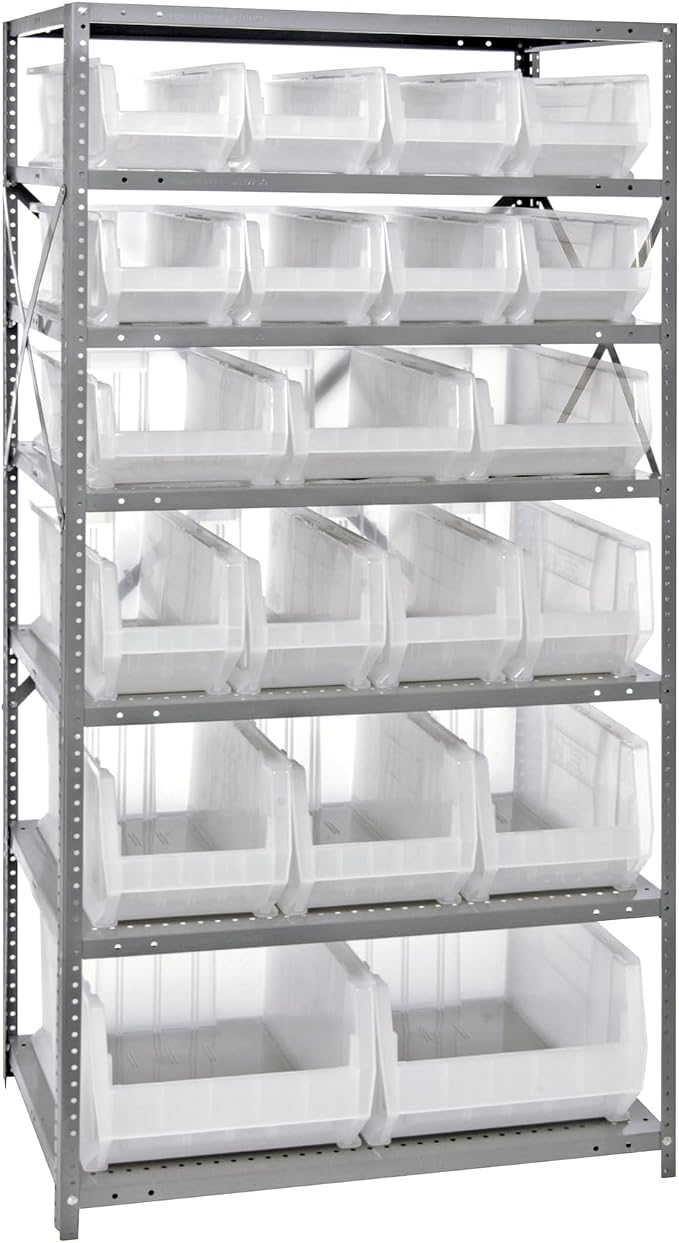 Quantum Storage Systems 2475-950952CL Solid Heavy Duty 8 Shelves 24 Hulk Clear by QuantumStorageSystems