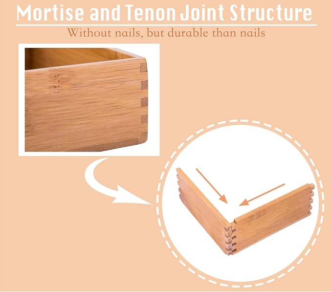 Bamboo Office Supplies Organizer Box Stationery Accessory Organizer Dresser - Image 4