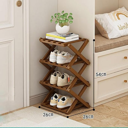 YYW Bamboo Shoe Rack for Entryway, Installation-Free and Foldable Vertical Shoe - Image 2
