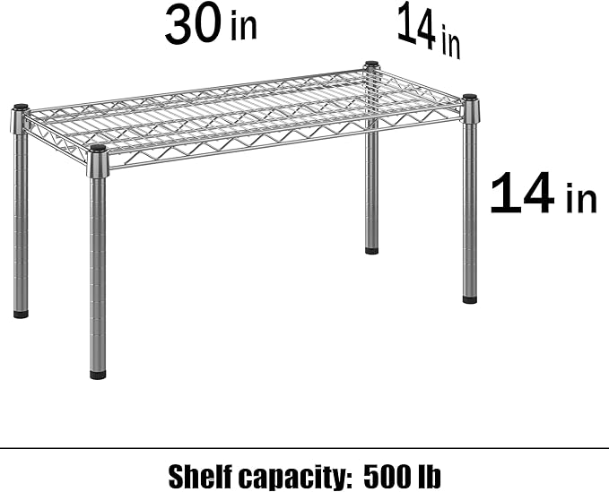 14" Deep x 30" Wide x 14" Height Wire Shelving Kit | 1-Tier | NSF Commercial - Image 3